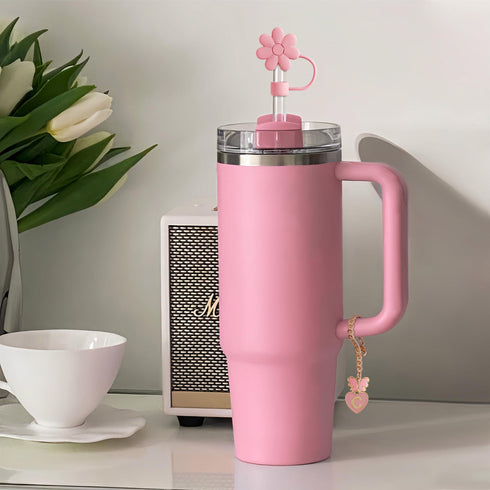 Letter Butterfly Flower Dust-proof Straw Cap for tumbler, Tumbler Set Accessories